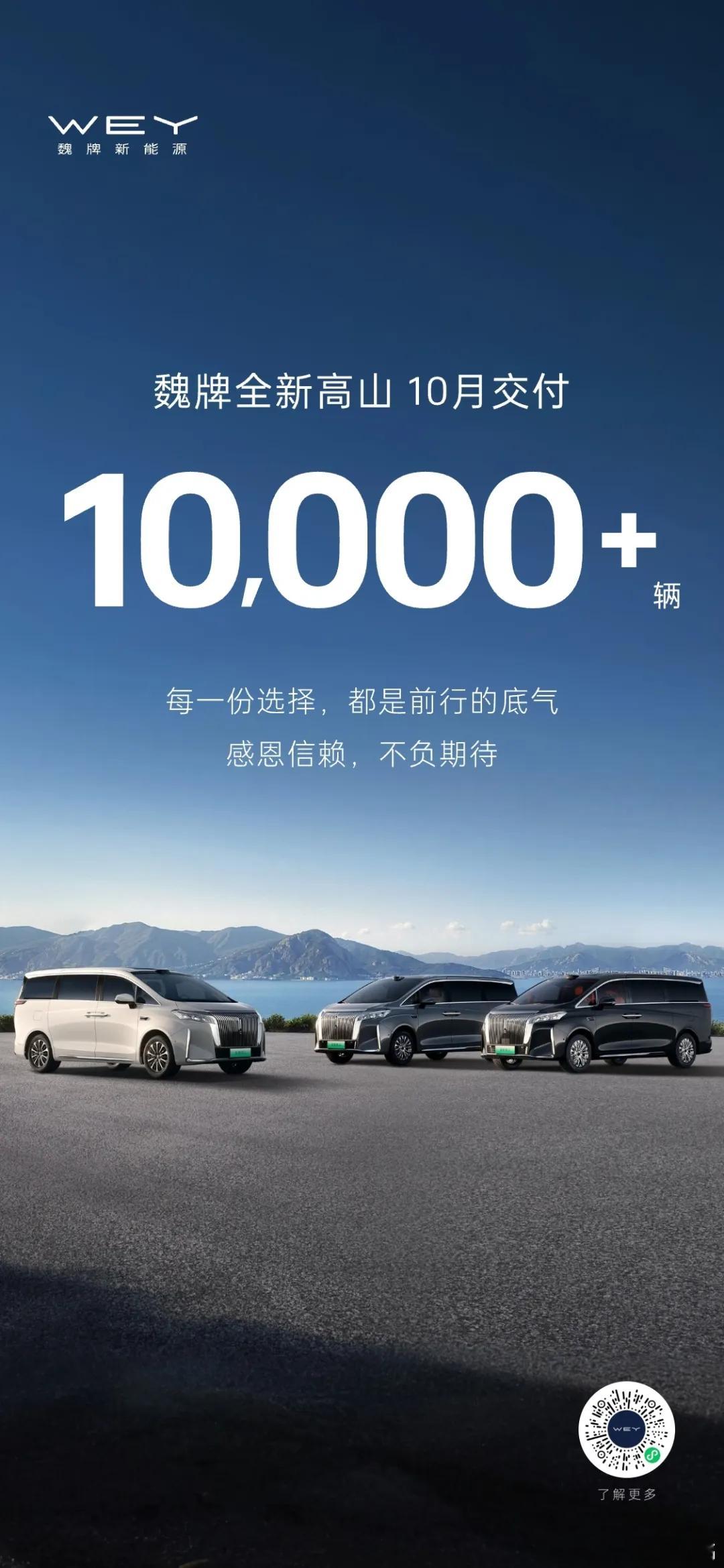 魏牌高山上个月卖了1万辆，MPV市场太有意思了，没有绝对的寡头和赢家，大家轮流坐