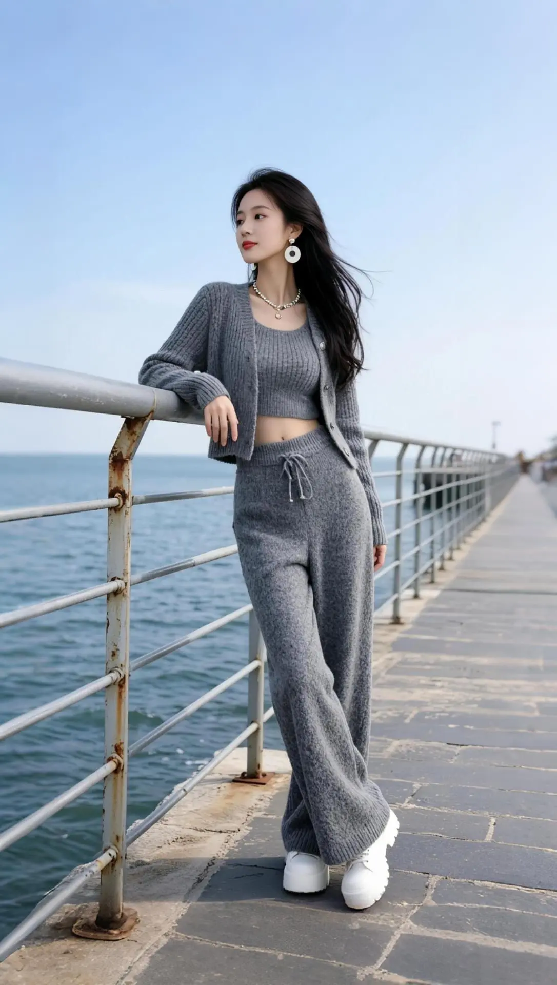 AI海畔休闲照 ai创作