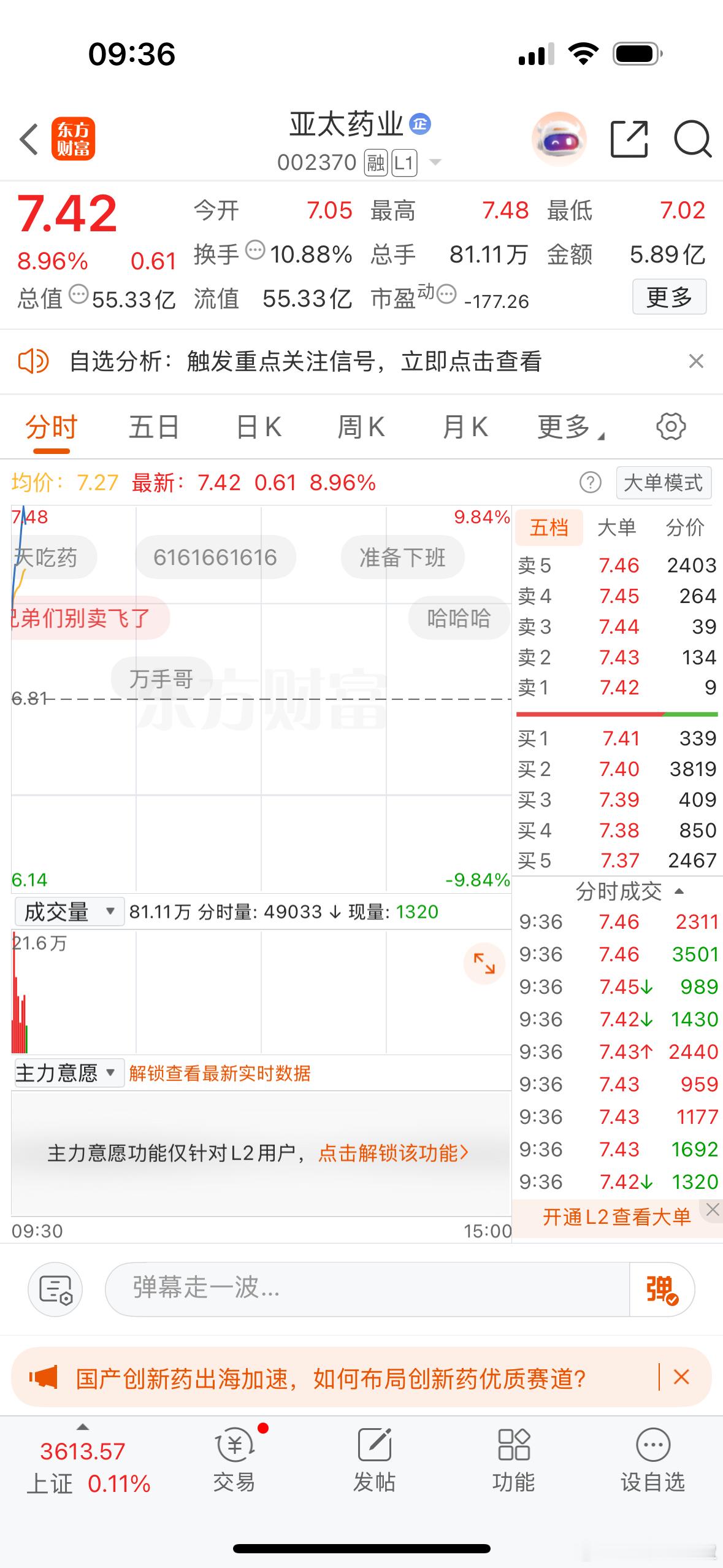 $亚太药业 sz002370$ 你们猜三板能不能晋级？[不愧是你] ​​​