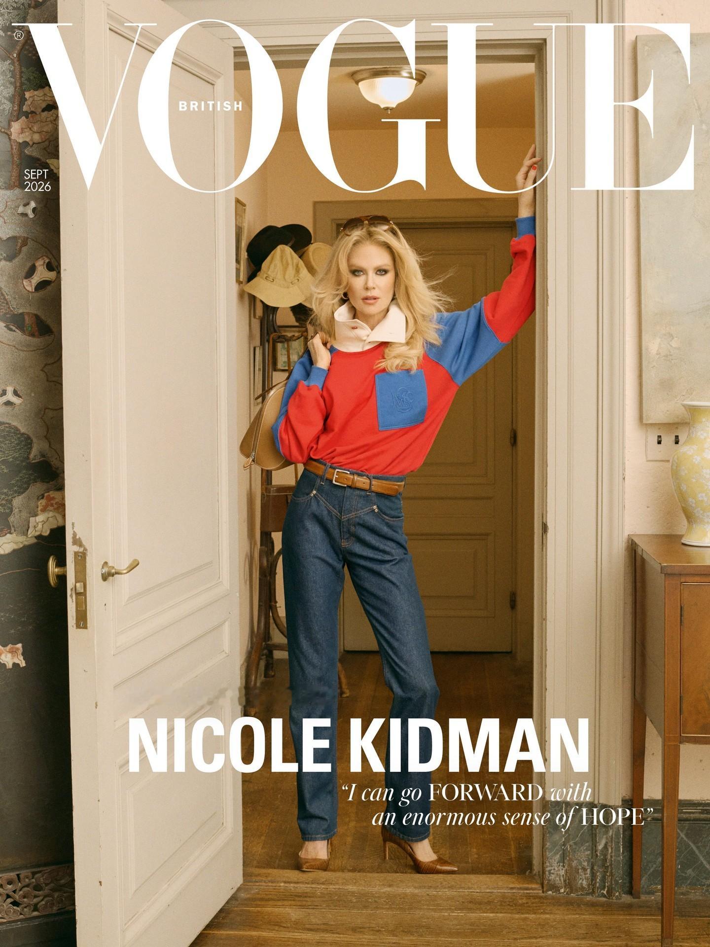 Nicole Kidman坐镇英国版VOGUE九月刊封面，封面造型的服饰来自St