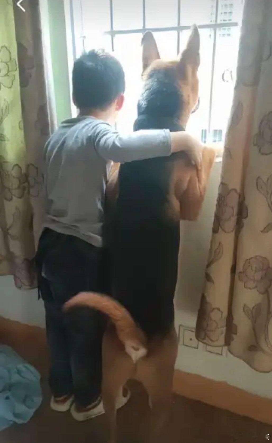 狗是人类的好朋友～～太有意境了。 