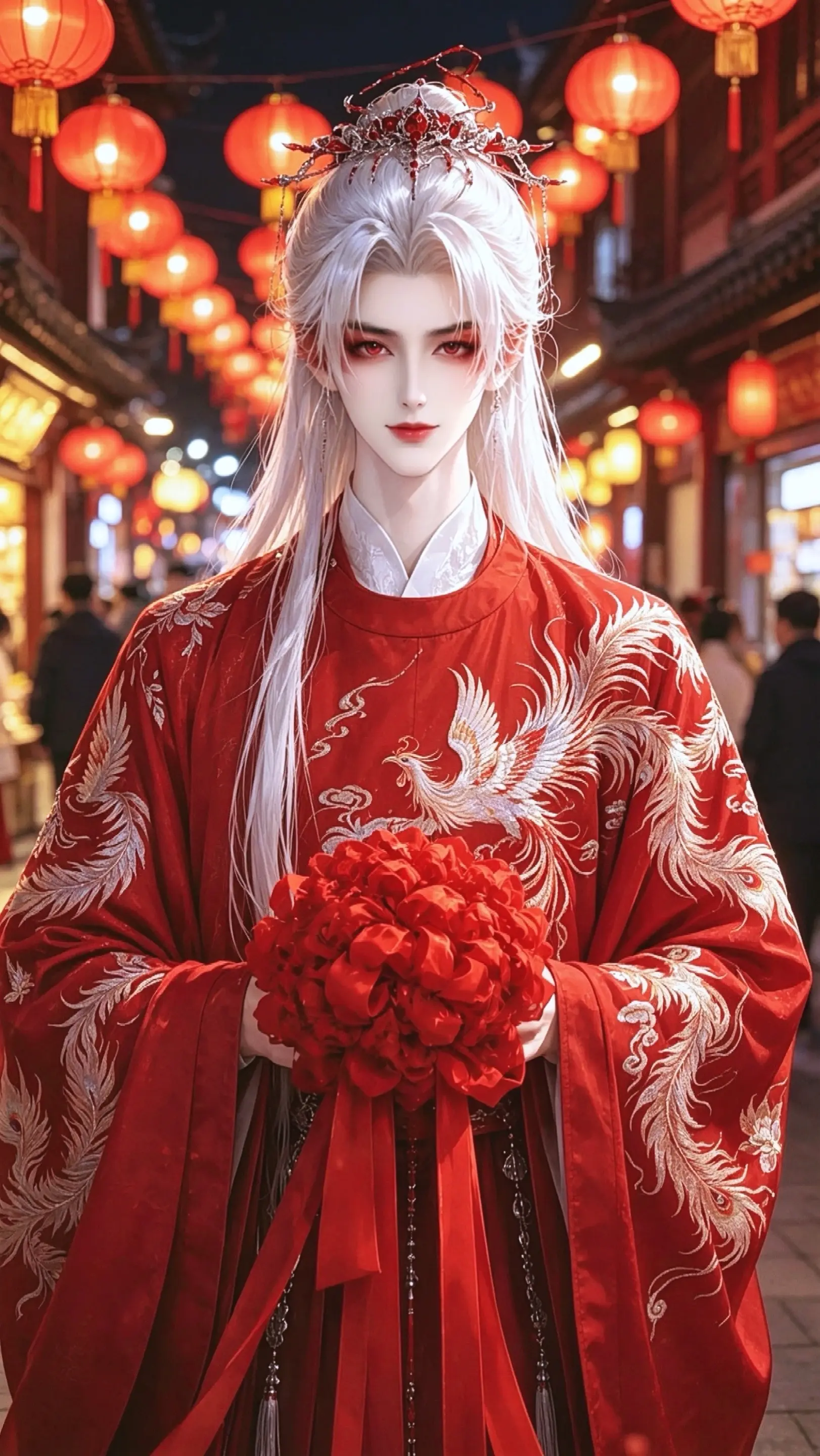 AI去水印写真集 ai创作 穿越之姻缘劫 红衣帝君 红袍仙君