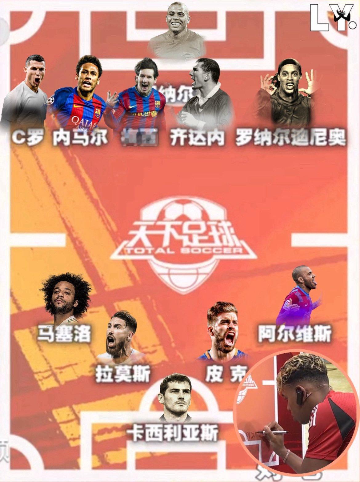 C罗[超话]和c罗一起siu到最后亚马尔中国行 亚马尔心目中的历史最佳阵容：C罗