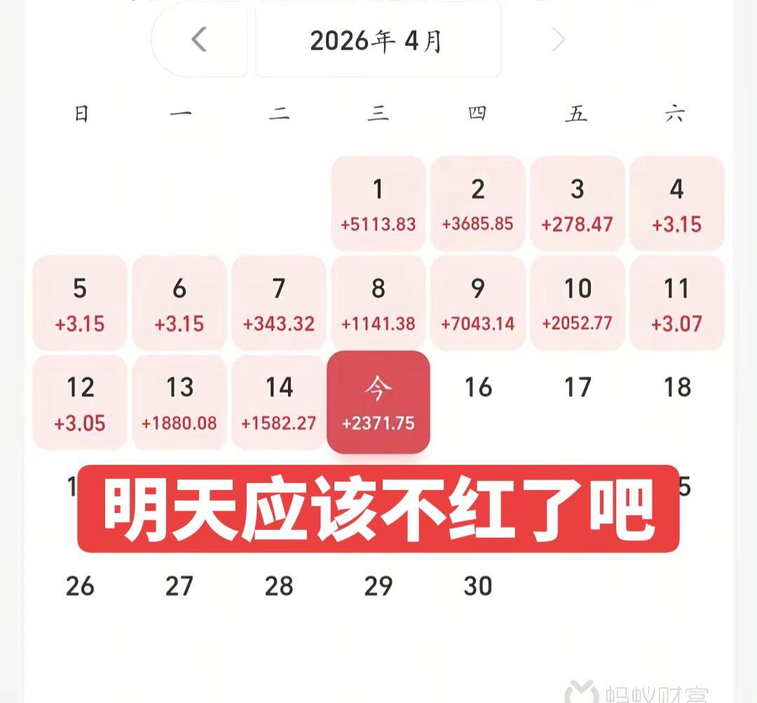 明天不会还红吧！