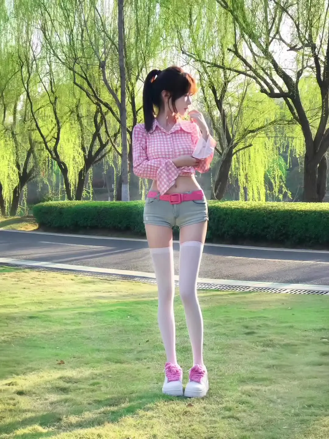 甜妹 清纯甜美 ootd穿搭 治愈系风景