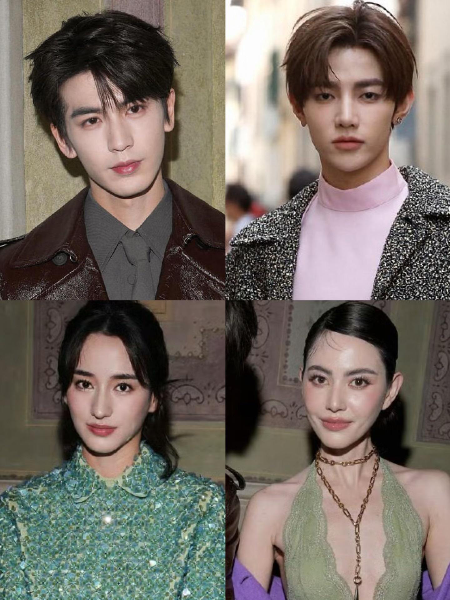 GUCCI早春时装周秀场生图。GUCCI  参加🈶️张凌赫 章昊 李...