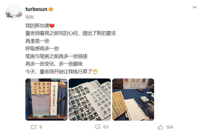 孙俪的书法大赏孙俪坚持练书法的可贵 谁懂孙俪坚持练书法的可贵啊！娘娘的书法真是越