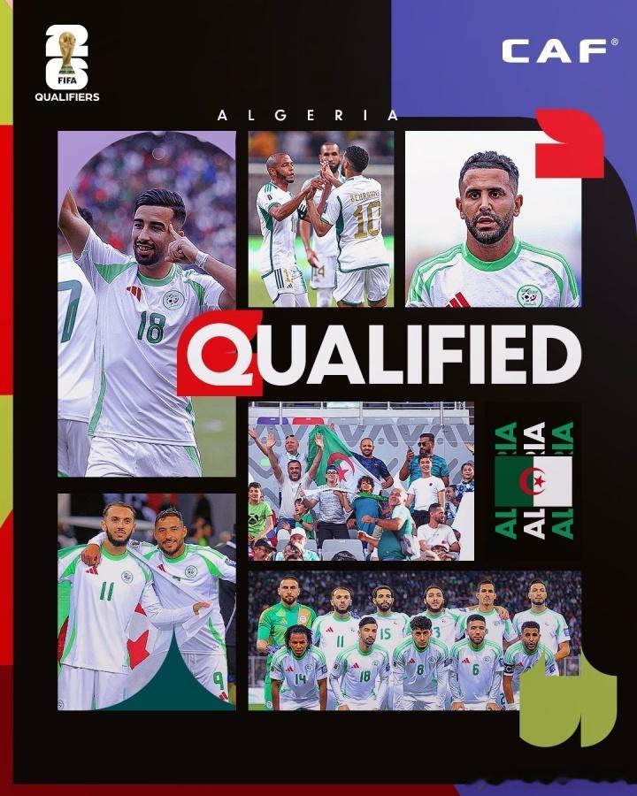 🇩🇿 阿尔及利亚提前晋级2026年世界杯！ 在连续缺席两届世界杯后，这支非洲