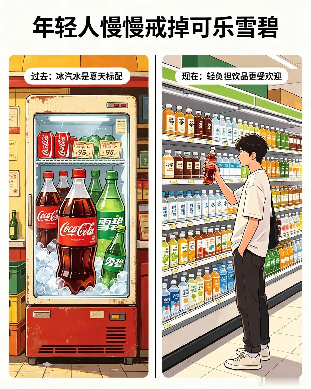 现在的人越来越少喝传统饮料了越来越少人喝传统饮料，不是因为价格贵，而且全民的健康