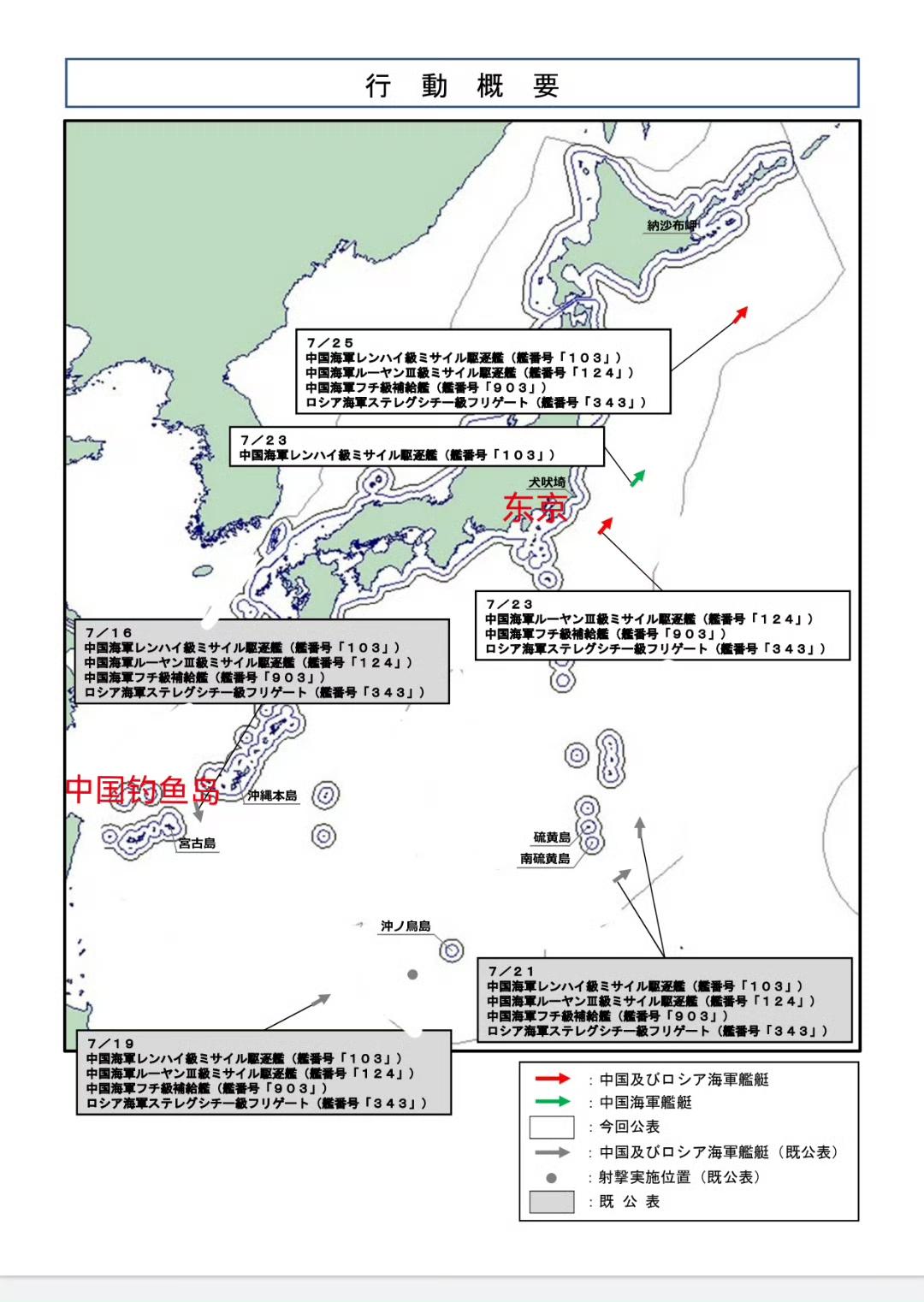 三天前，武二弟最近点距富士山<230KM；万吨大驱最近点距富士<320KM）［图