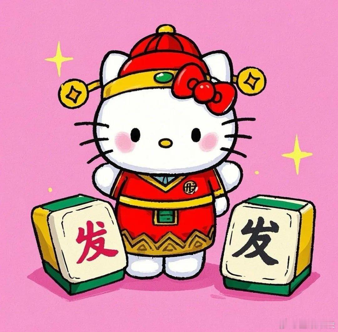 Hello Kitty 麻将可爱头像... 财来财来，发发发💰💰💰 