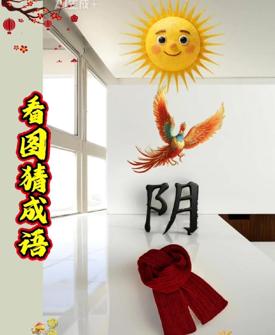  太阳凤凰阴字围巾，猜成语难倒大批网友，答案你绝对想不到
