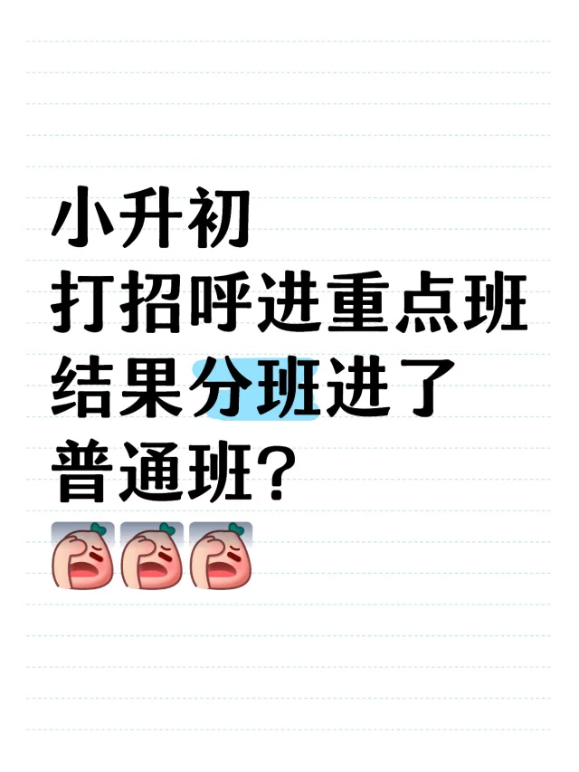 打招呼进重点班，可能被分进普通班吗？