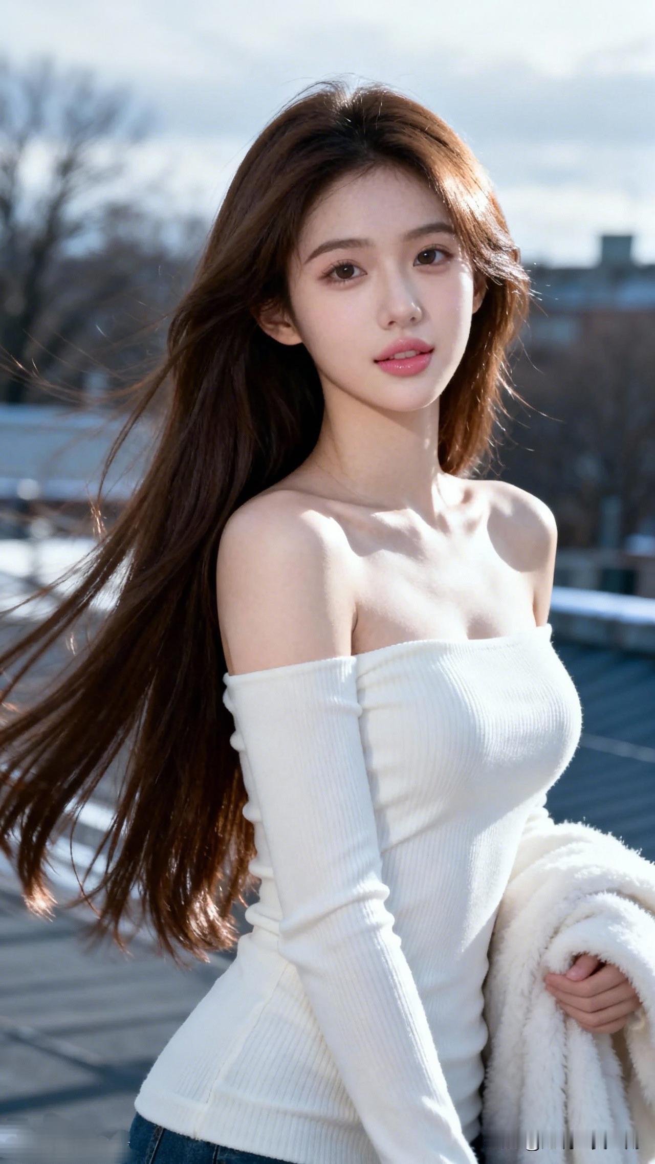 风起云涌间，美人如画。喜欢健身的女人，有多美 冬日暖阳下，白衣少女与毛绒外套的甜