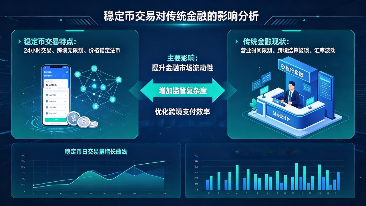 其核心影响主要体现在以下三个层面：
稳定币基于分布式账本，绕过SWIFT系统，实