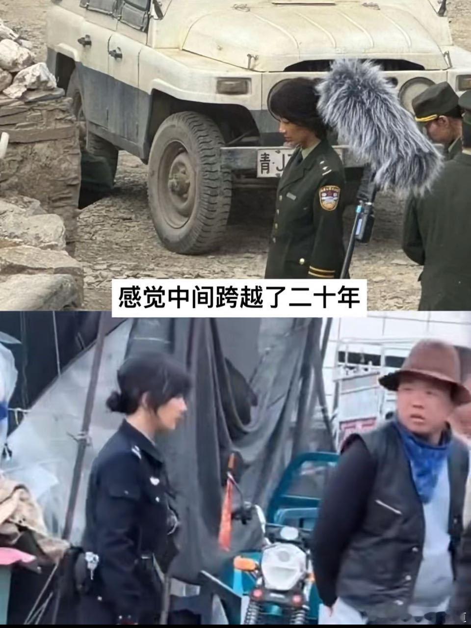 谁懂啊，杨紫这上下两张路透，给人一种悲伤从身体里溢出的感觉，好奇到底怎样的剧情才
