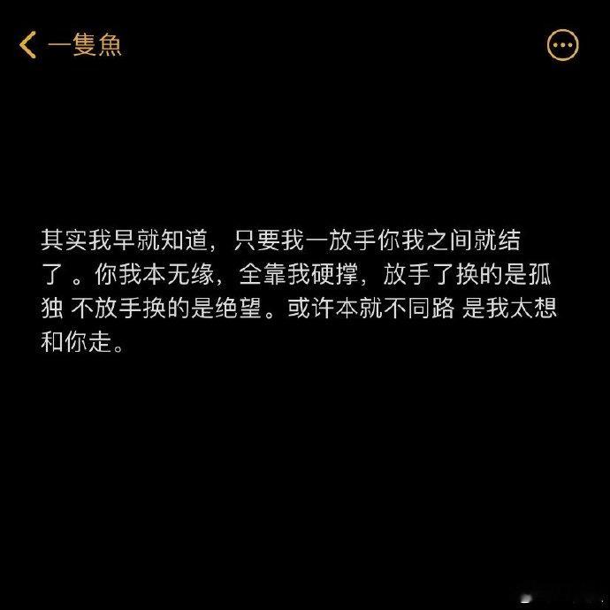 或许本就不同路 是我太想和你走 ​​​