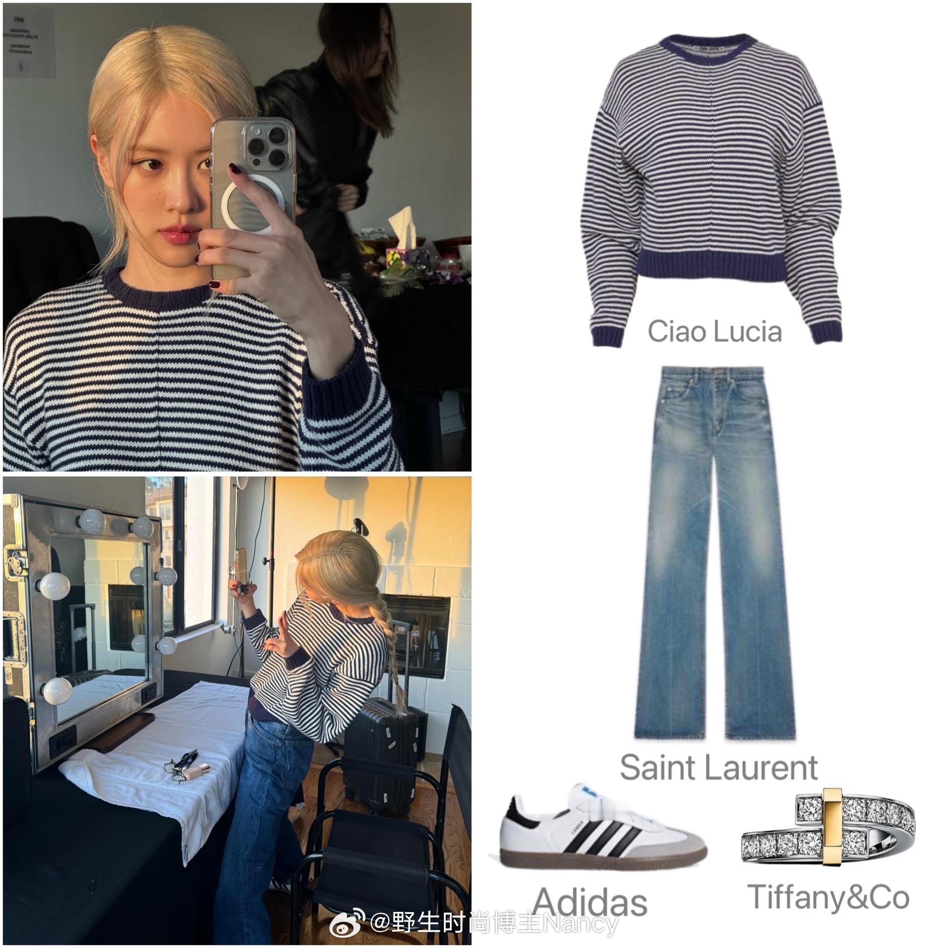 Rosé朴彩英ins私服二则，金发还是那么美酷～ ​​​