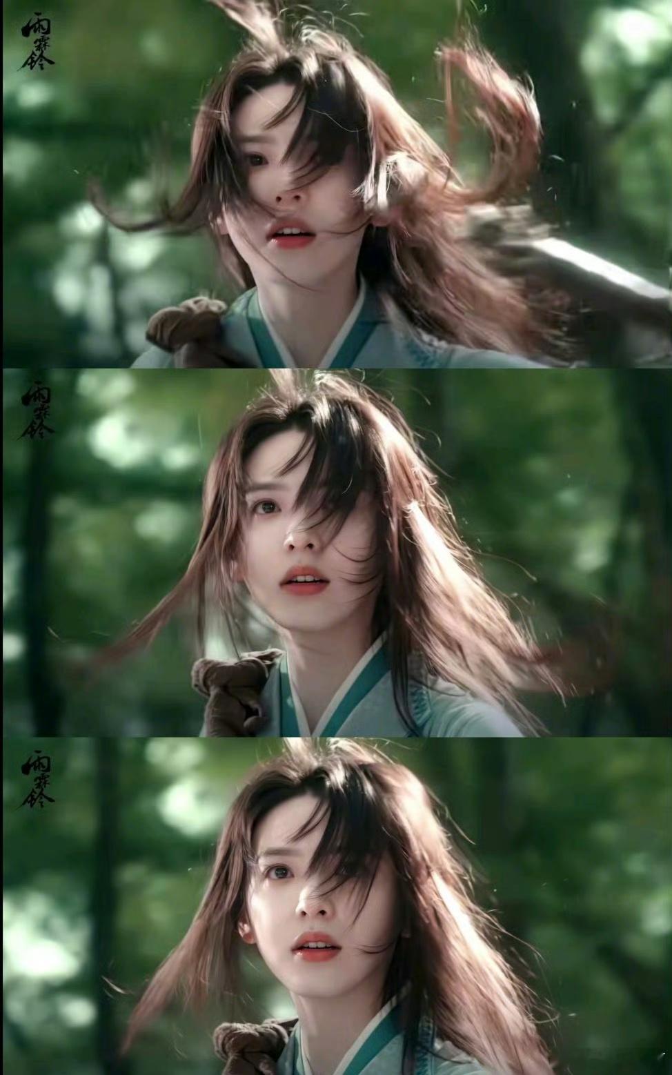 章若楠散开头发这一下子给我美亖了啊，真的是美颜暴击！ 
