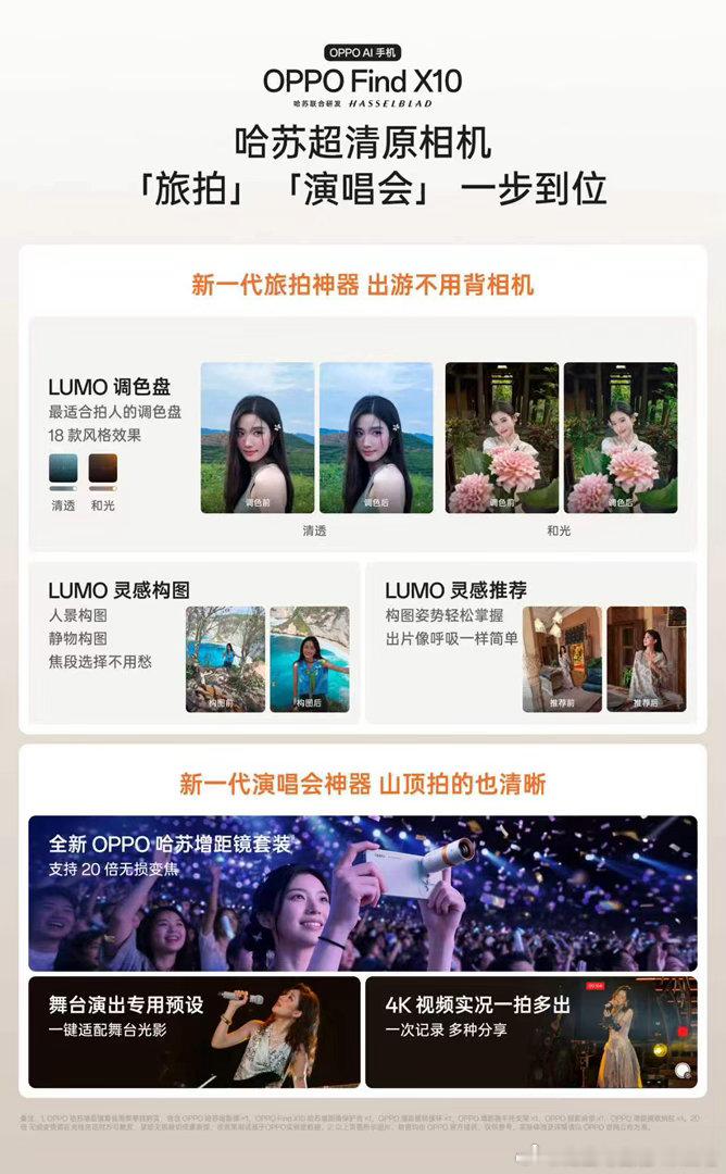 OPPO Find X10，旅拍、演唱会双神器！全新 LUMO 灵感构图，对准拍