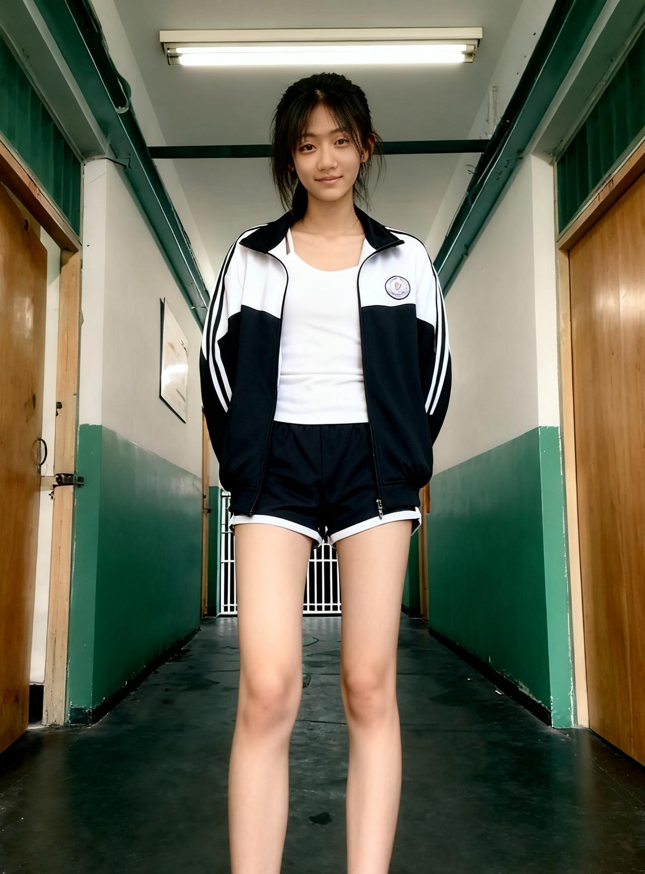 可爱乖乖女，妙龄俏佳人。
轻拈云一片，倩谁做罗裙？