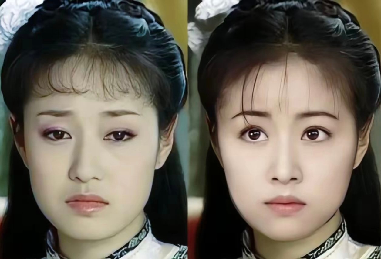 大眼睛在容貌上真的很占优势，尤其在年轻的时候格外亮眼，拿林心如版紫薇和马伊琍版紫