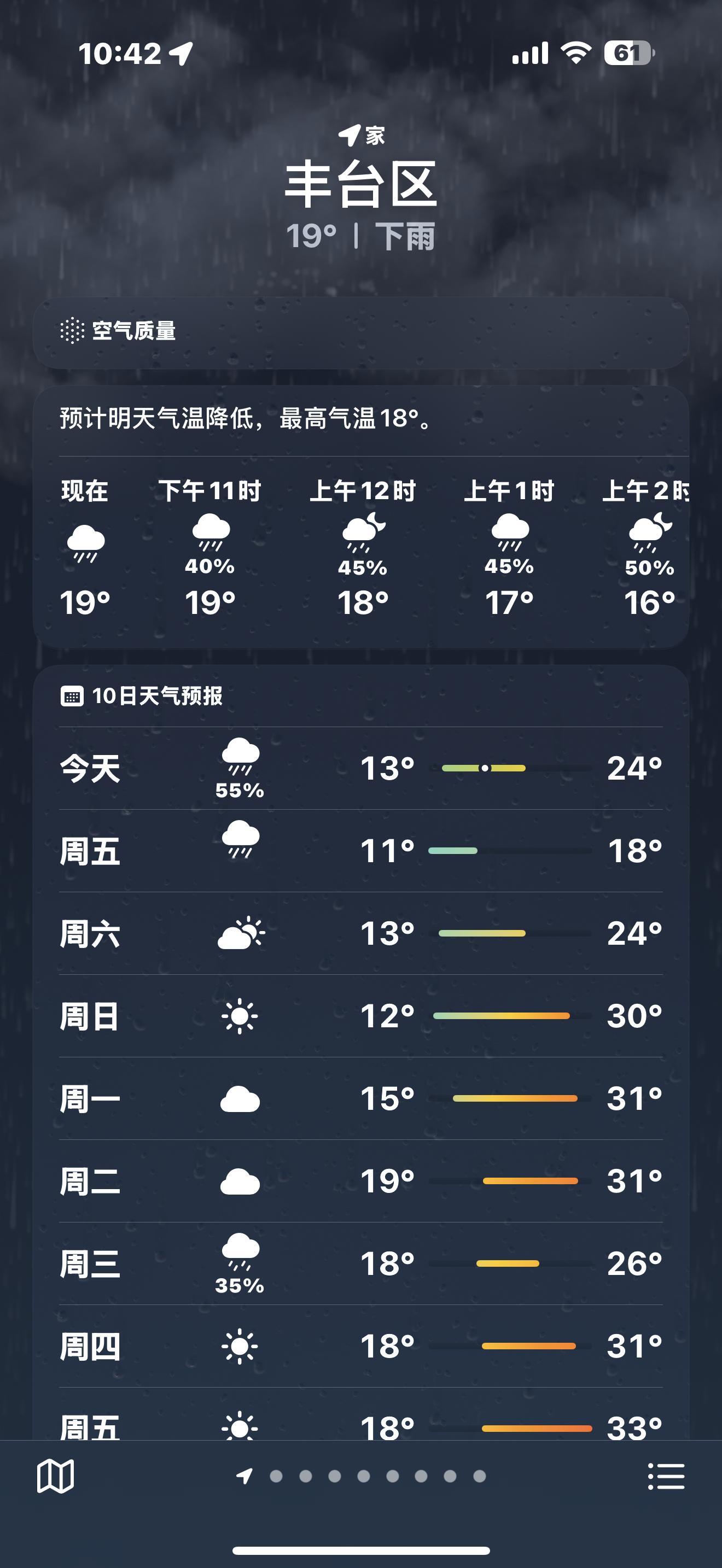 我从18点等到现在，北京还没下雨……[笑cry] ​​​