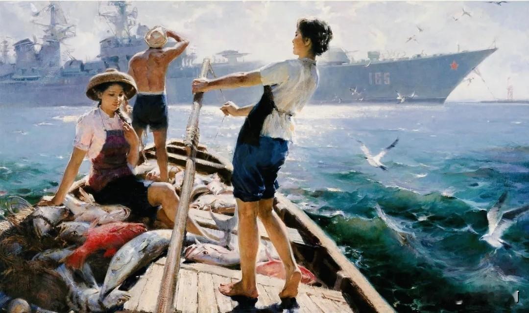 超越写实的美感，认识何岸是从《西沙之晨》开始，他的油画人物以抒情浪漫的唯美写实风