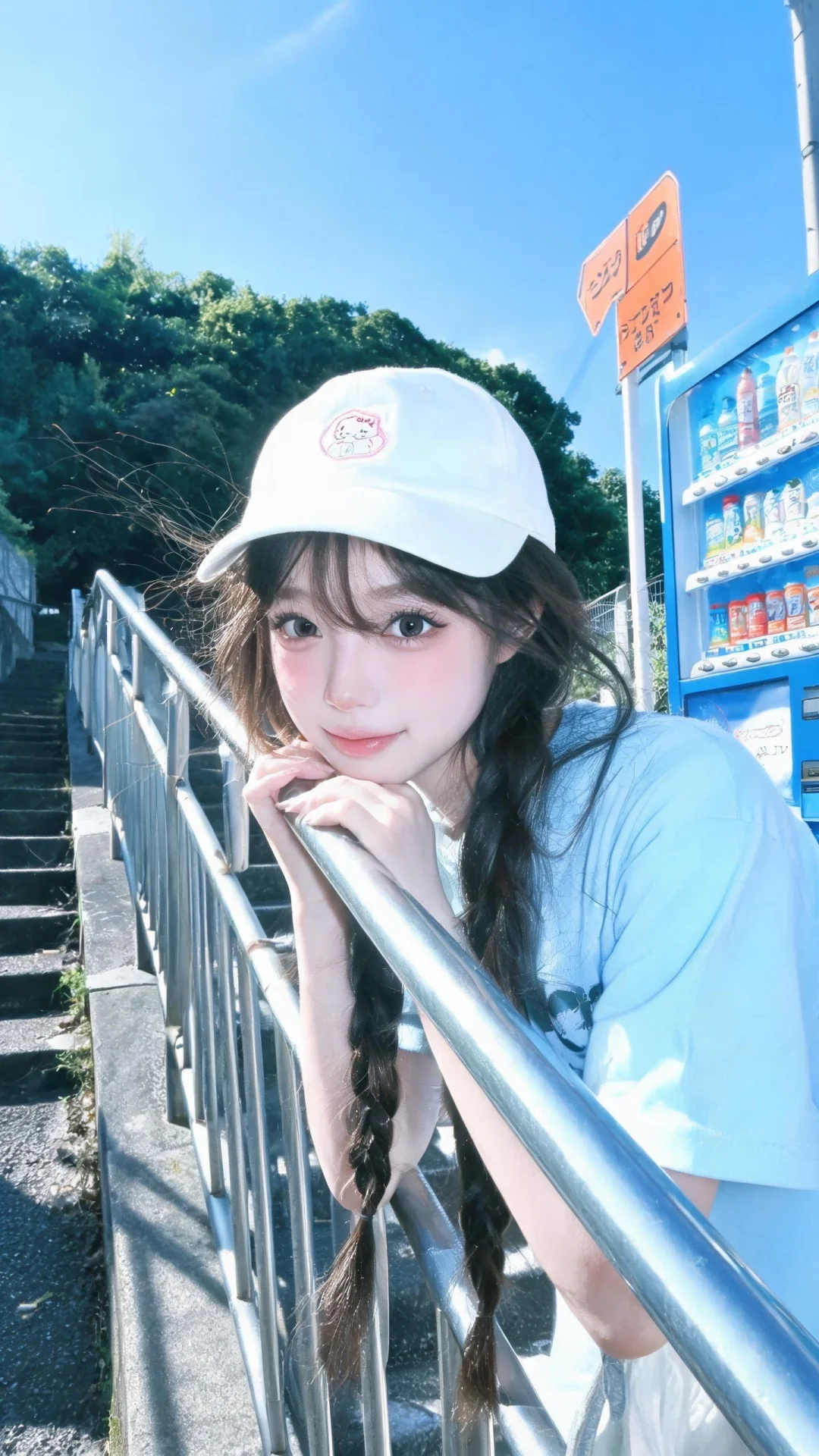 一位长发飘飘模样可爱的女生，尽显生活中的绚丽日常，人像摄影，日常快照风...
