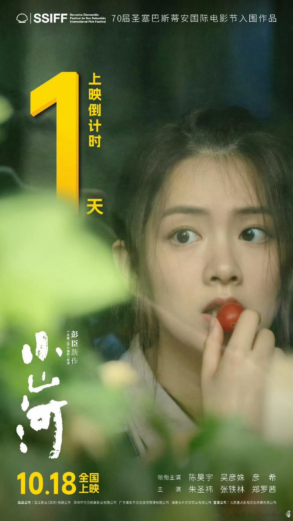 陈昊宇小山河倒计时1天海报，明天正式上映啦 ​​​