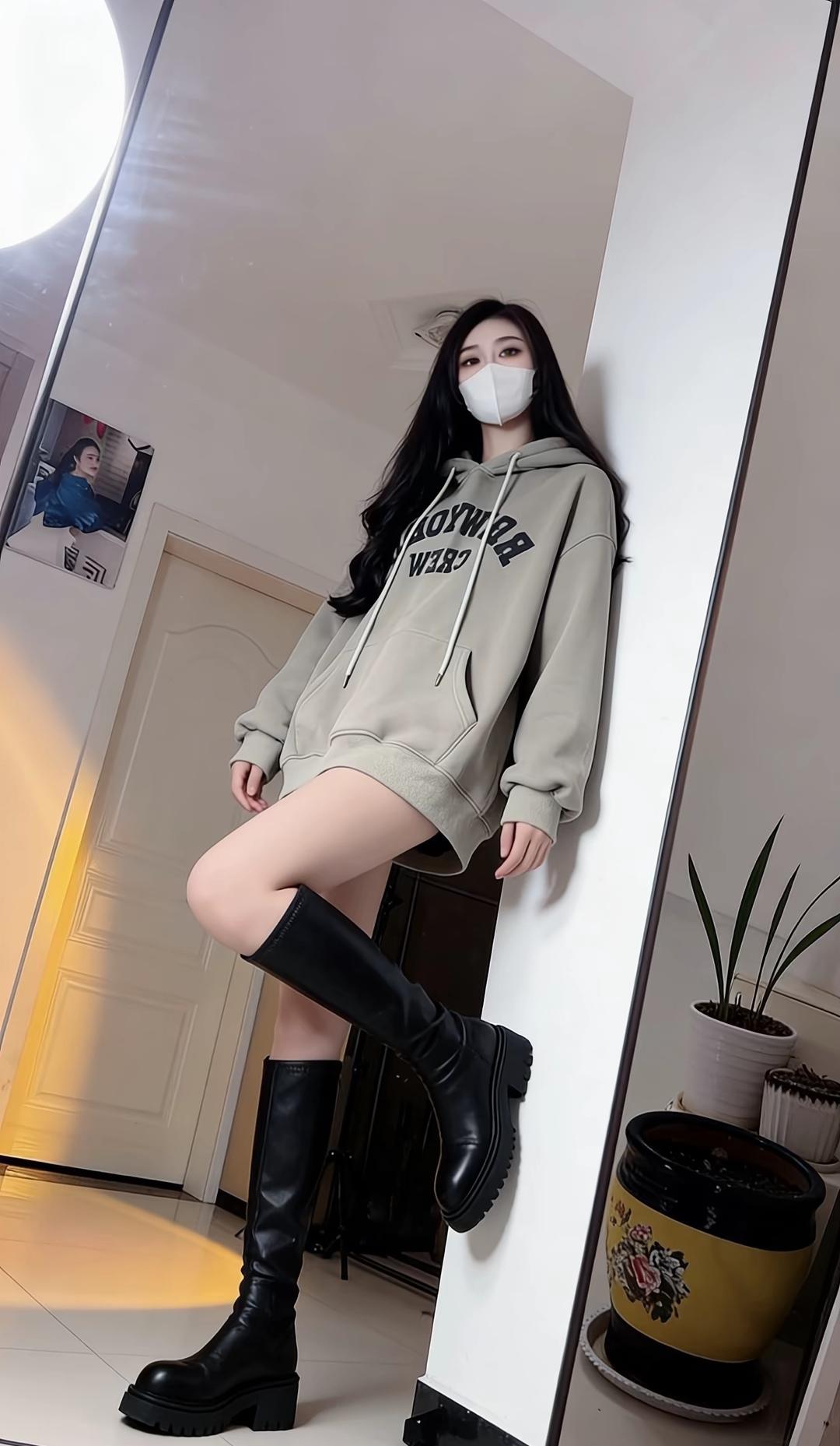 👟👗💁‍♀️ 舒适卫衣+高筒靴，轻松打造都市时尚风！