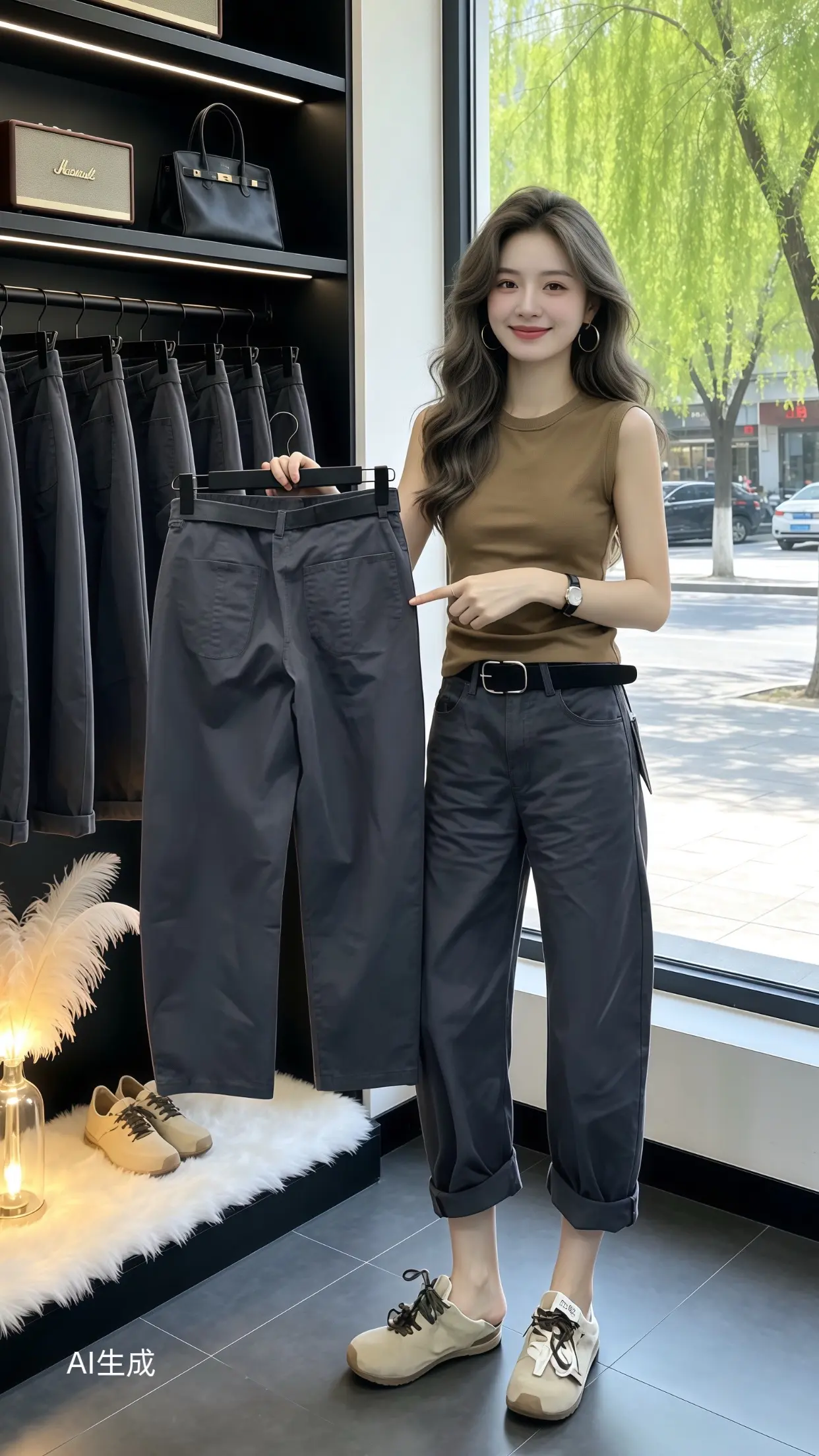 一条百搭又高级的裤子 高颜值炸街女工装裤 又美又飒的裤子 工装裤穿搭魅...