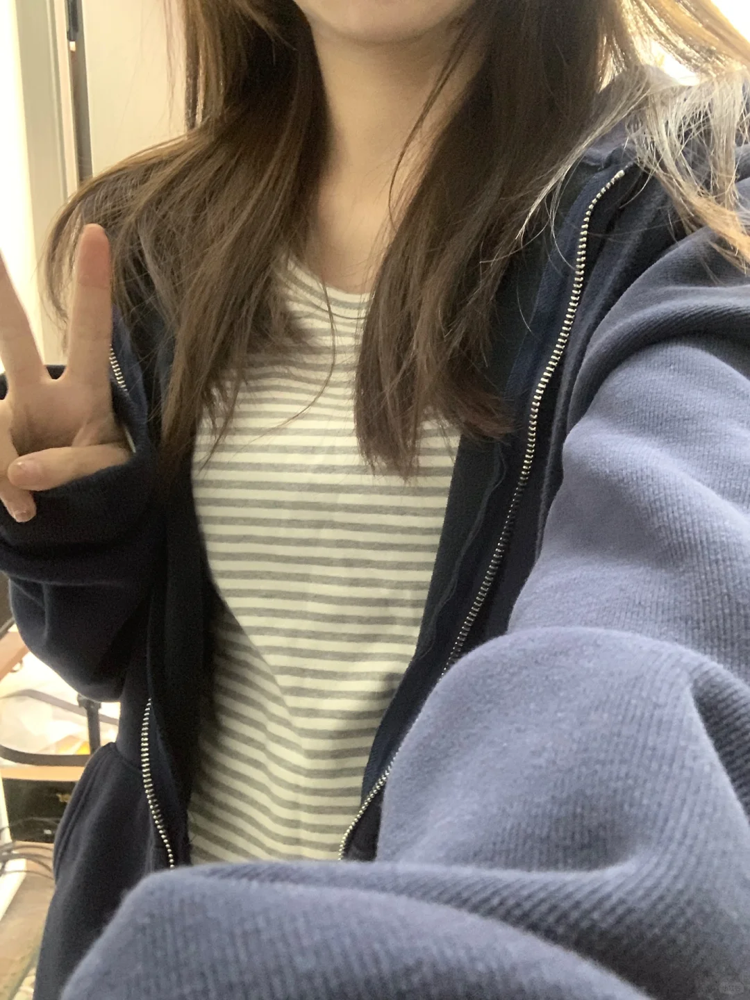 条纹当内搭好休闲的感觉～