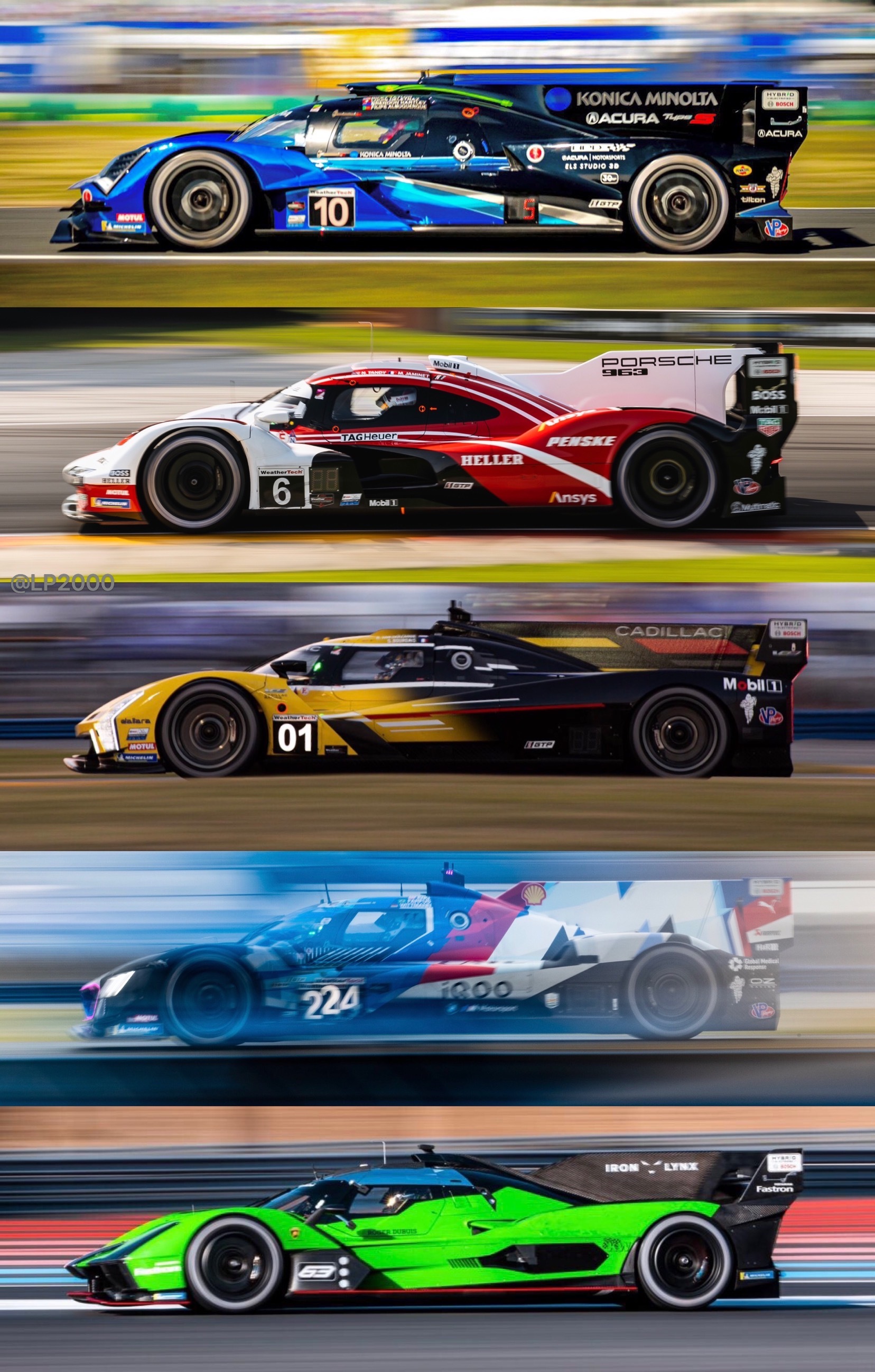明天就能看到这5款LMDh同场测试了，#IMSA#戴通纳测试 ​​​