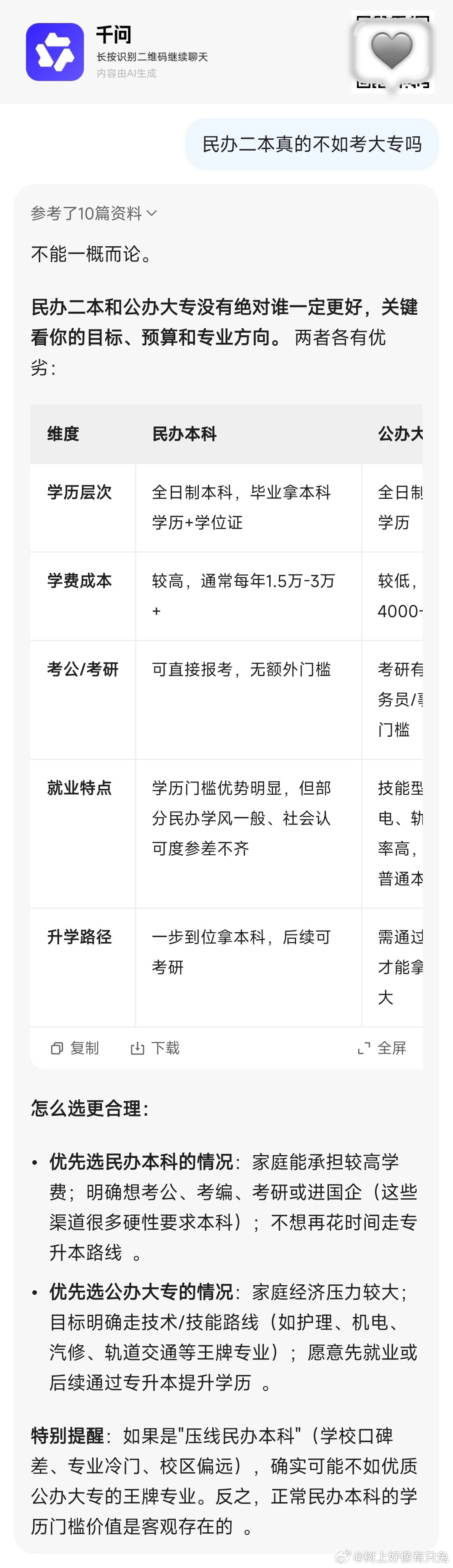 高考成绩 要出分了，之前还帮亲戚搜集志愿资料来着，最后发现千问挺好用的。哪怕在吃
