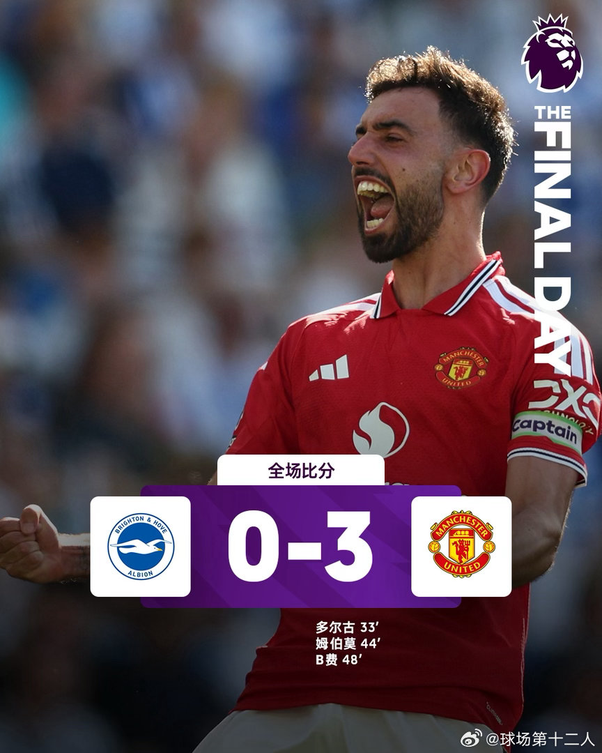 布莱顿vs曼联 全场比赛结束，红魔客场3-0战胜布莱顿！上半场，B费角球助攻多尔