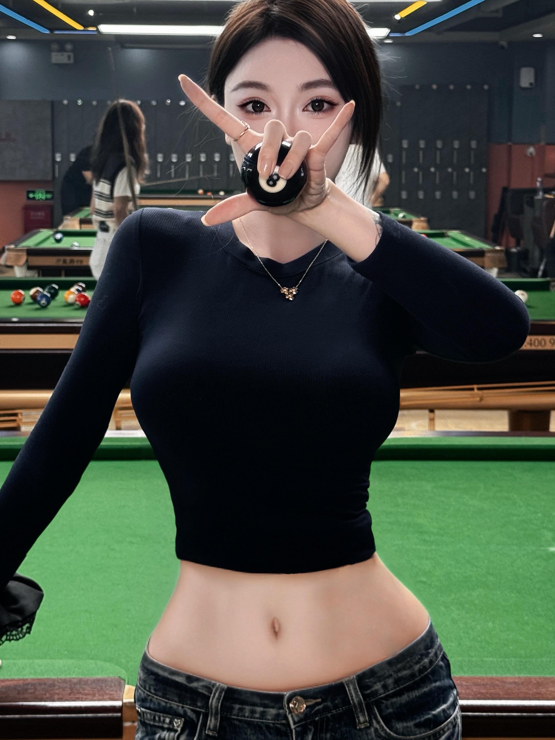 女人40 台球 康复运动 桌球 黑八