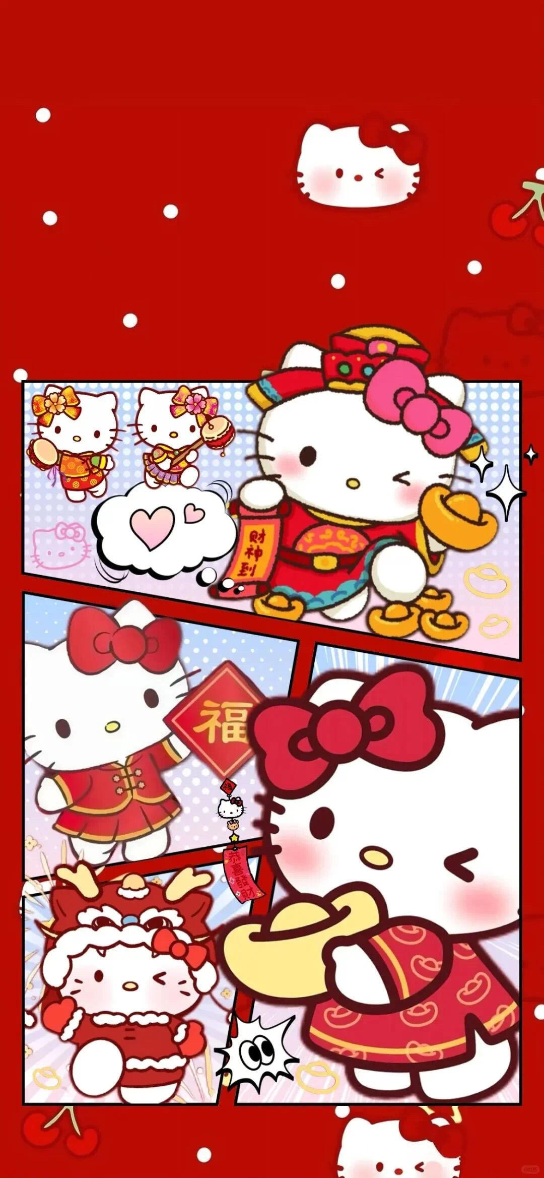 Hellokitty[超话]       WeChat｜kitty 新年红壁纸壁