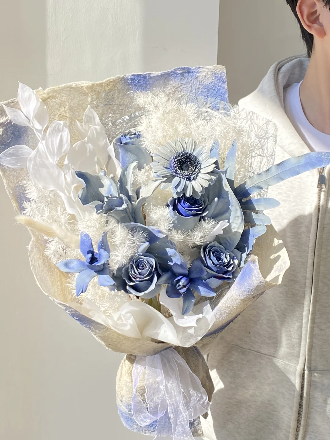 温州花店｜蓝白色系花束