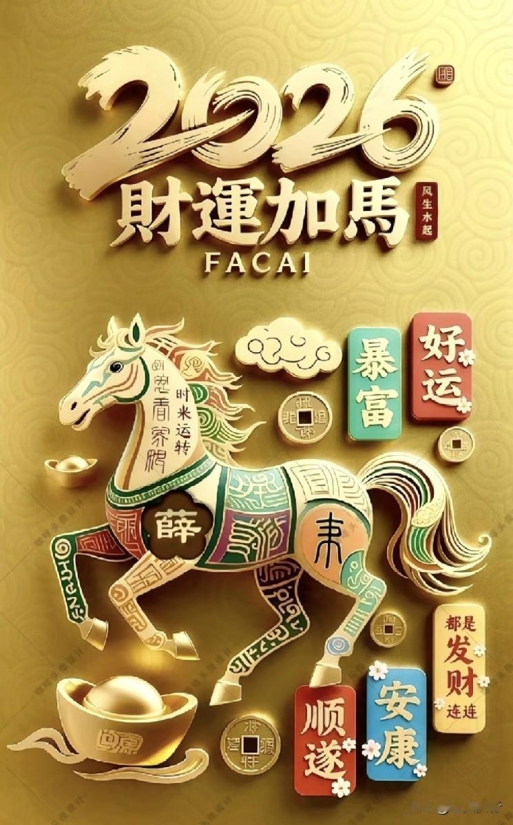 马蹄声声辞旧岁，举杯同庆迎新春。
愿你在甲午马年：
一马当先，事业奔腾如骏马；