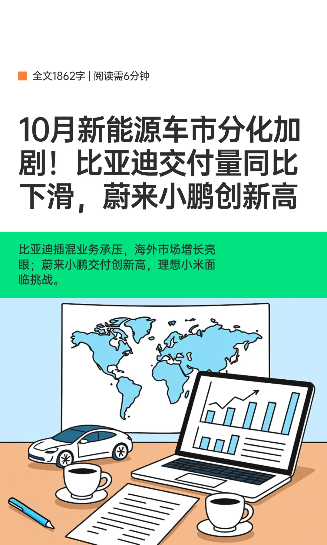 10月新能源车市分化加剧！比亚迪交付量同比