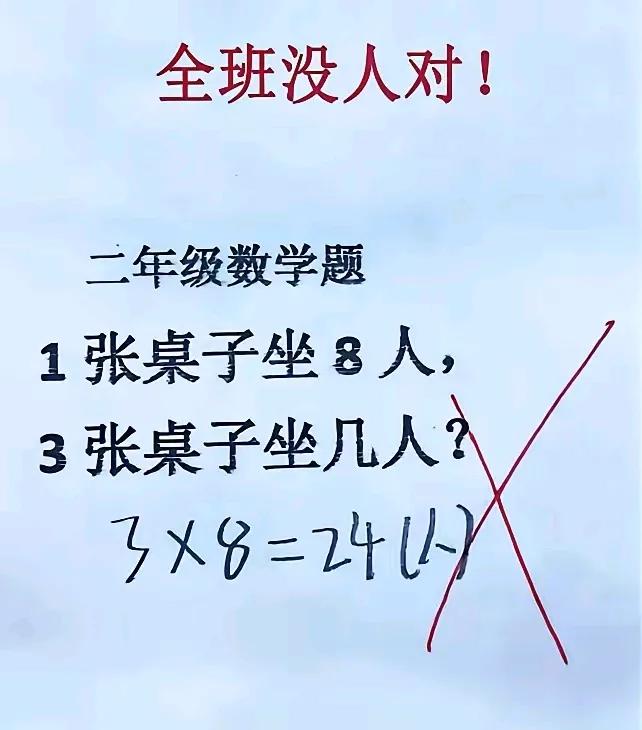 邻居女儿的一道二年级数学题，明明孩子计算对了，是不是老师误判了？

如图所示，1