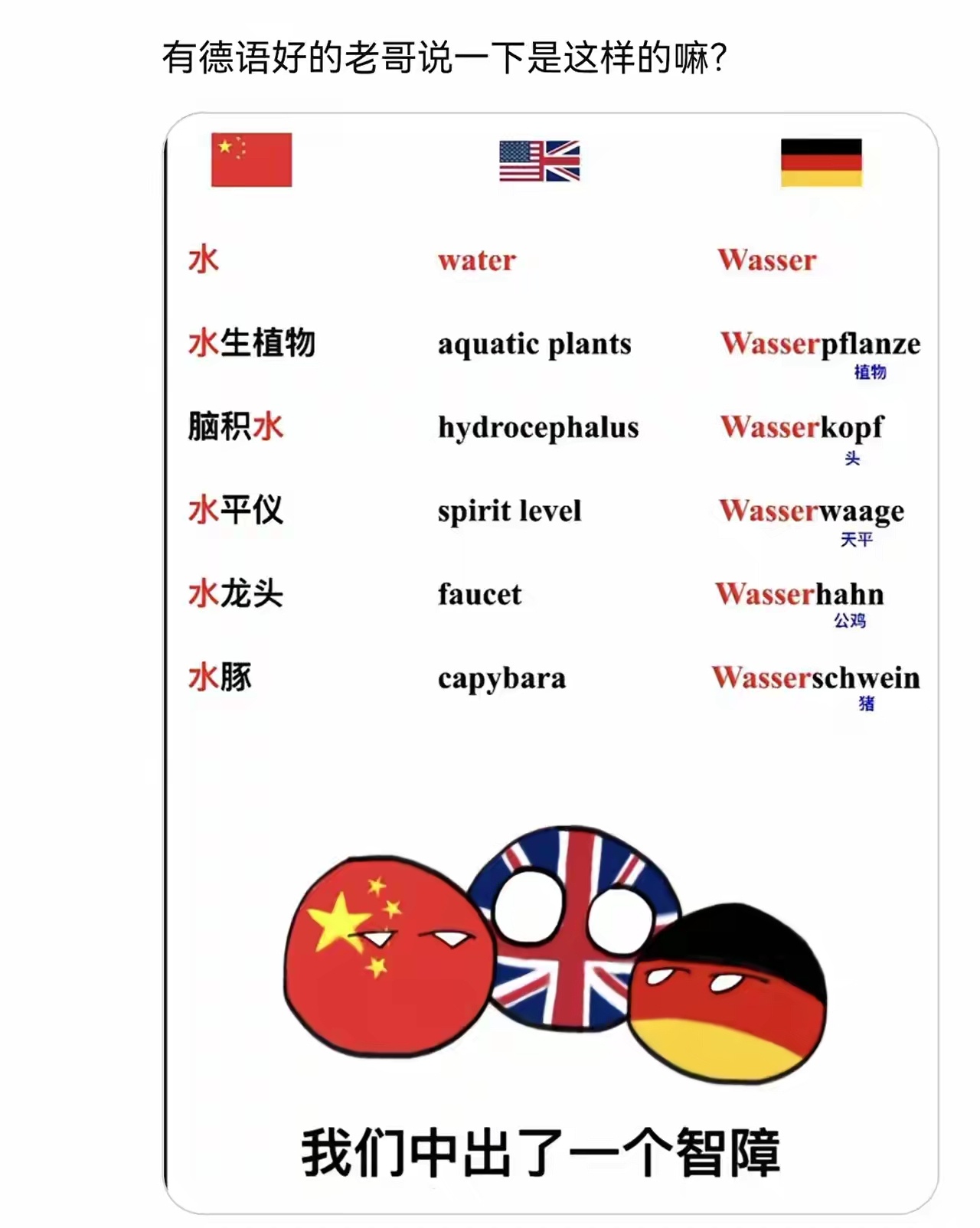 恐怕德国人也觉得英语是史山代码吧，德语都比英语更像一门正经语言一点 