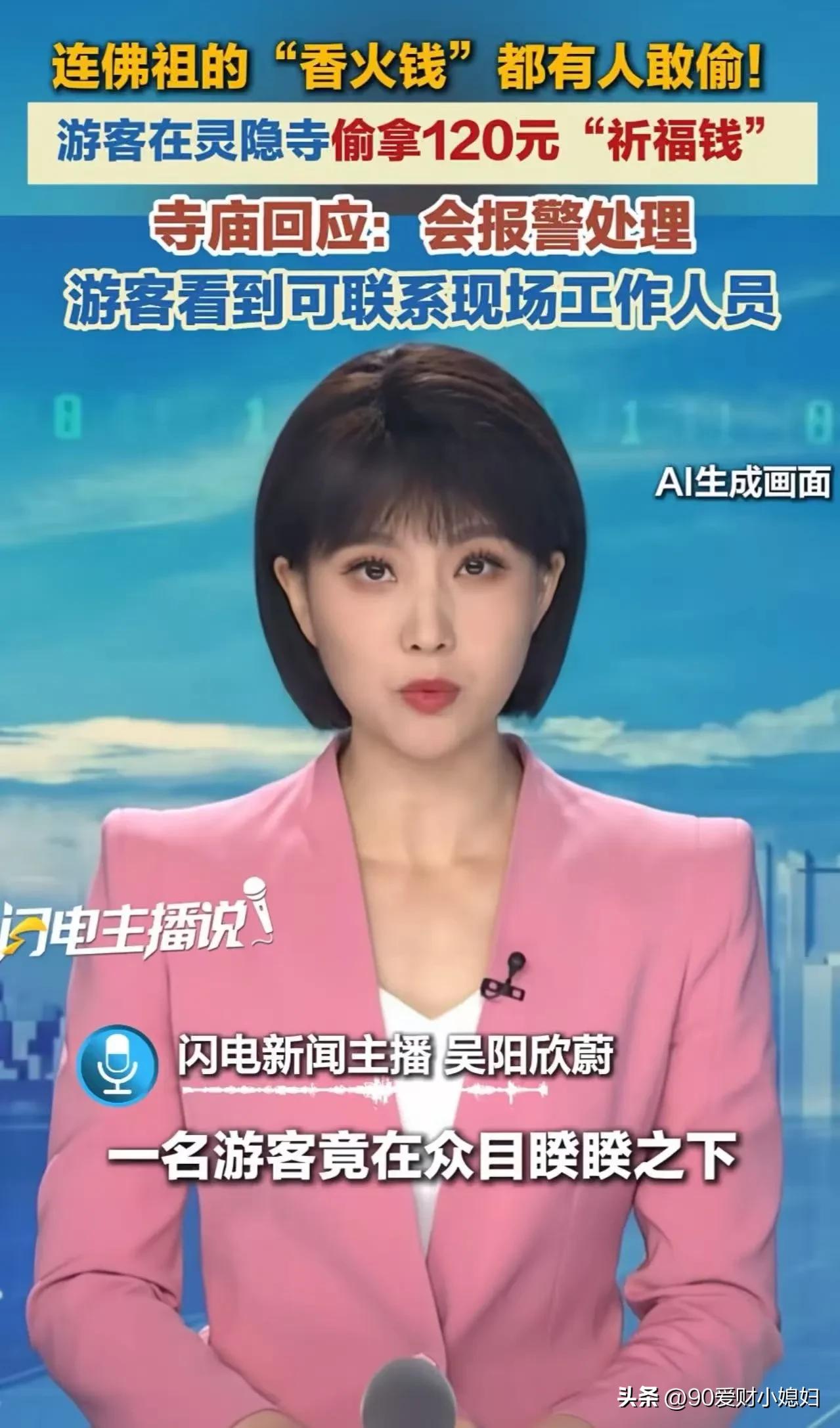 网友吵翻了:杭州灵隐寺，一个游客在众目睽睽之下从祈福台拿了120块钱的“祈福钱，