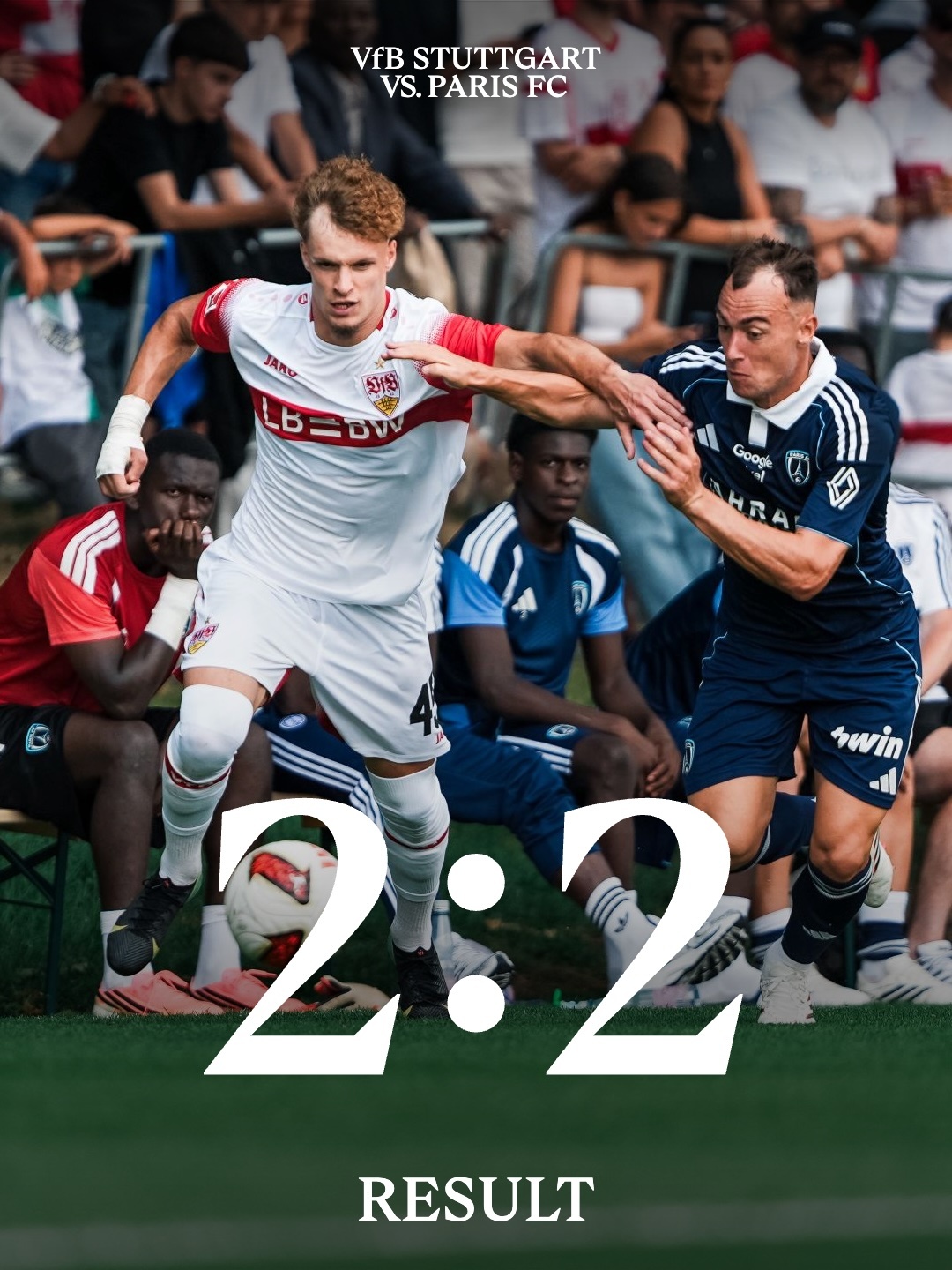 ⏸️连胜终结，但问题不大！在第四场热身赛中，斯图加特2-2战平巴黎FC。约万诺维