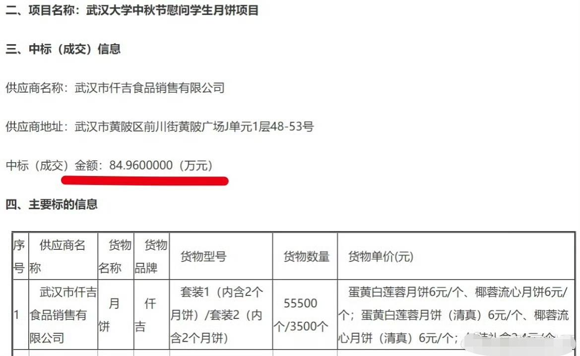 84万，武汉大学可以的！居然给全校学生发月饼？？？斥84万巨资采购月饼！武汉大学