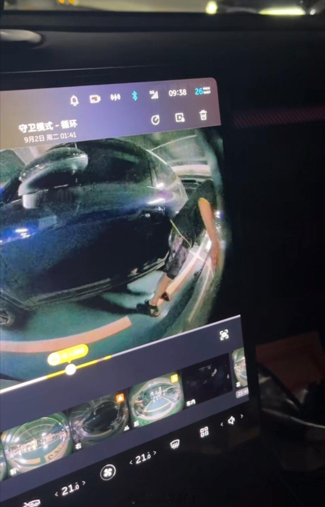 新能源汽车的哨兵模式立大功小区车库，有人专门去拉车门想偷车里的东西，这个车主就是