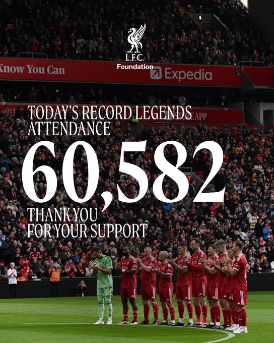 安菲尔德的慈善赛上座率创新高👏 