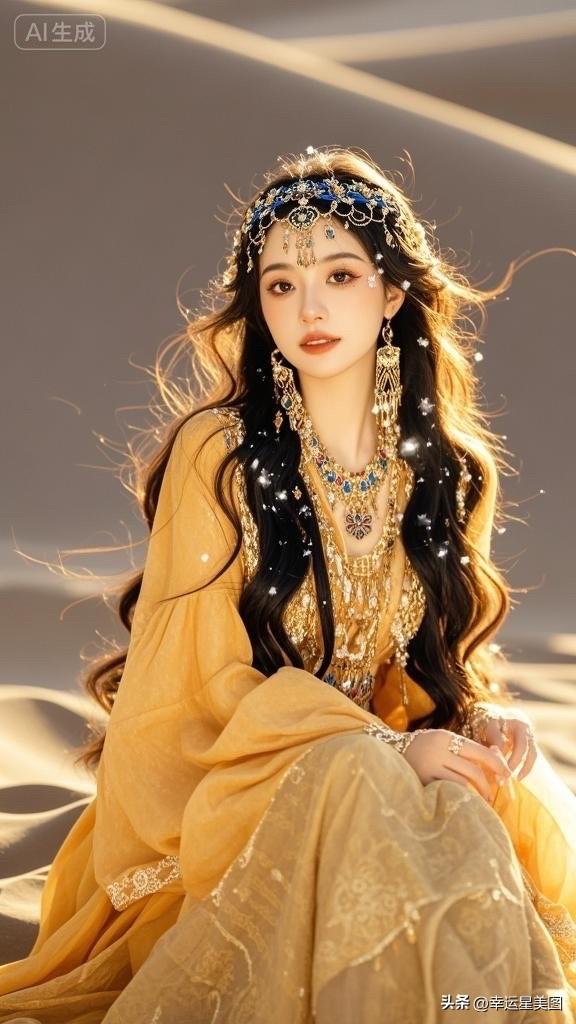 沙漠里的古装美人，好美啊！