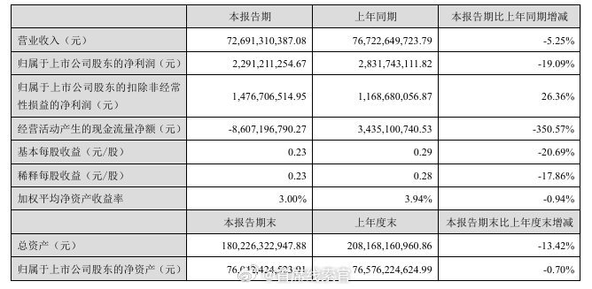 长安 2025 年上半年净利润 22.91 亿元，同比下降19.09%，但新能源